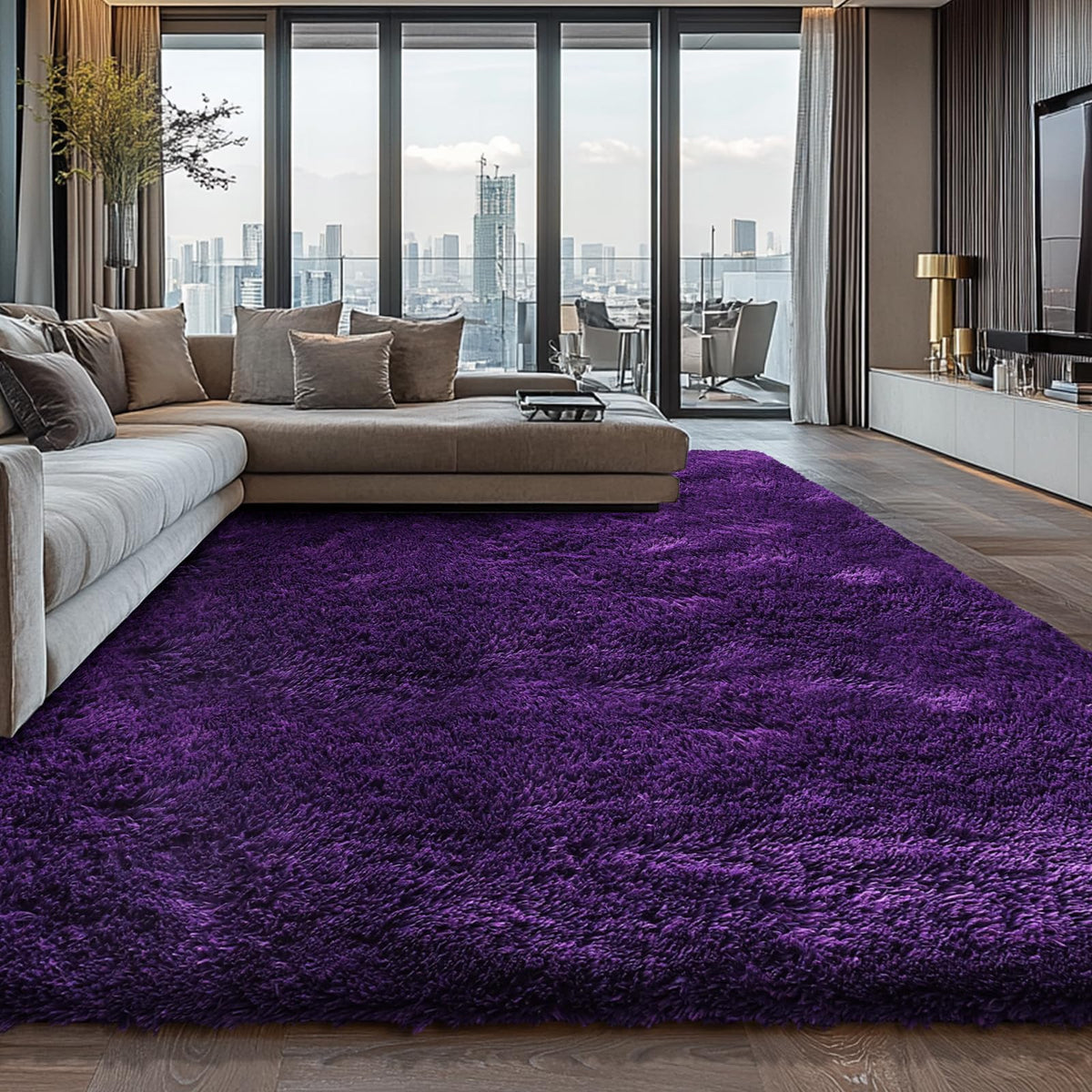 Shag Area Rugs for Bedroom Living Room,4X6 Ultra Soft Fluffy Area Rugs for Dorm,Indoor Carpet Plush Rugs for Home Decor,Tie-Dye Grey