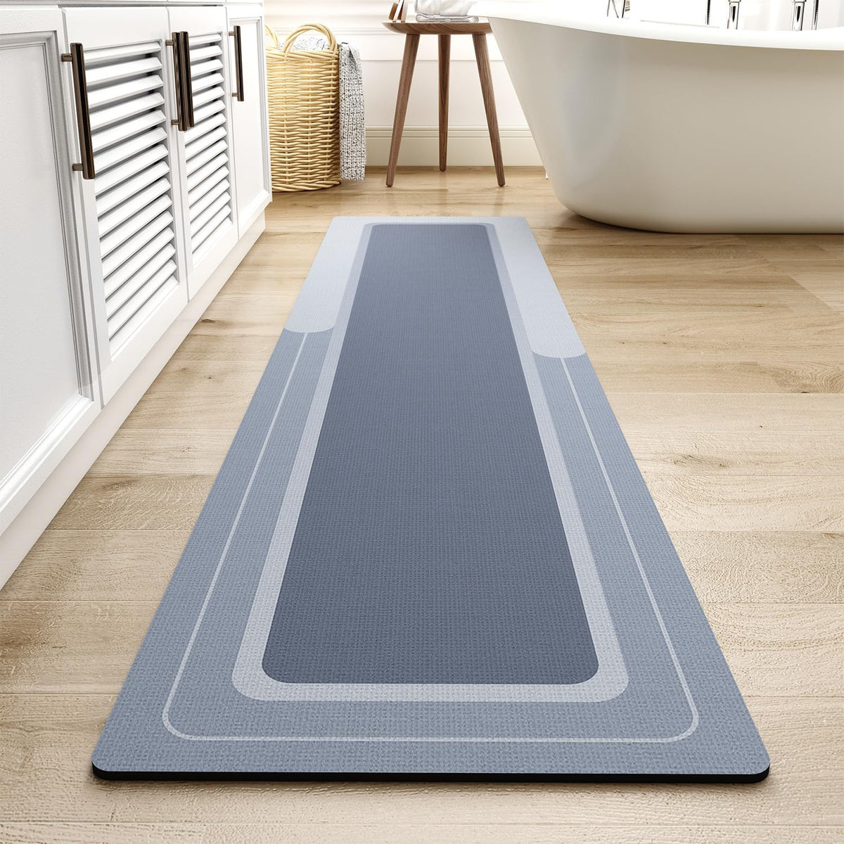 MontVoo-Bath Mat-Bath Mat Rug Non Slip Super Absorbent Stain Resistant Quick Dry Thin Bathroom Rug-Bath Mats for Bathroom Floor Bathtub Vanity-Bathmat Bath Rug Easy Care-17"x27" Darkgrey