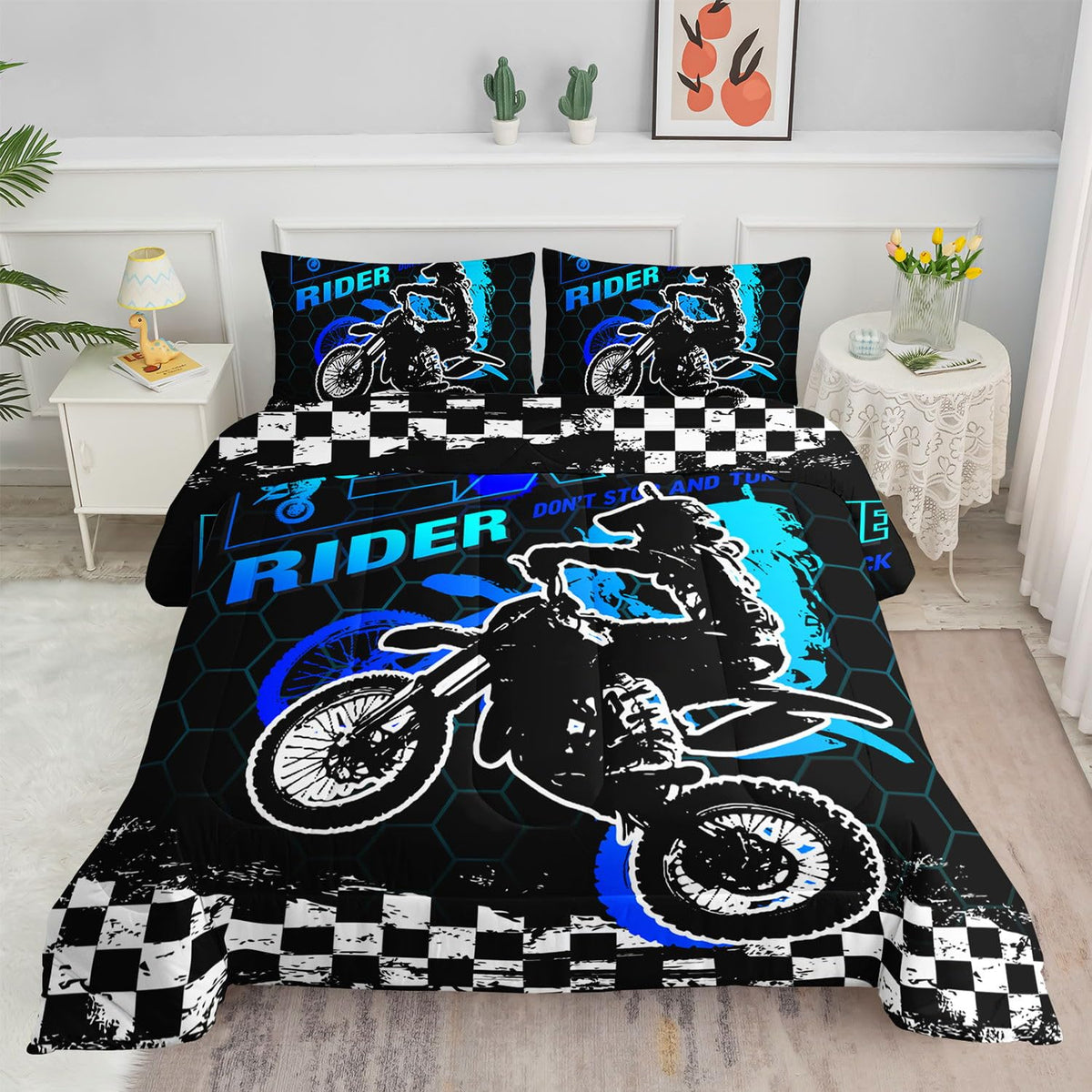 Kids Comforter Set Farm Theme Printed Pattern Bedding Set with 1 Comforter and 2 Pillowcases for Girls Boys Bedroom All Season(Farm Theme01 Twin)