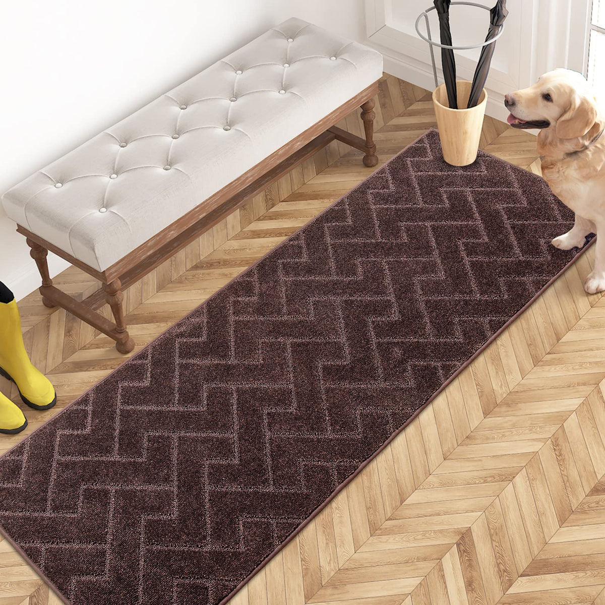 PURRUGS Dirt Trapping Door Mat Indoor Entrance, 20" x 31.5", Grey