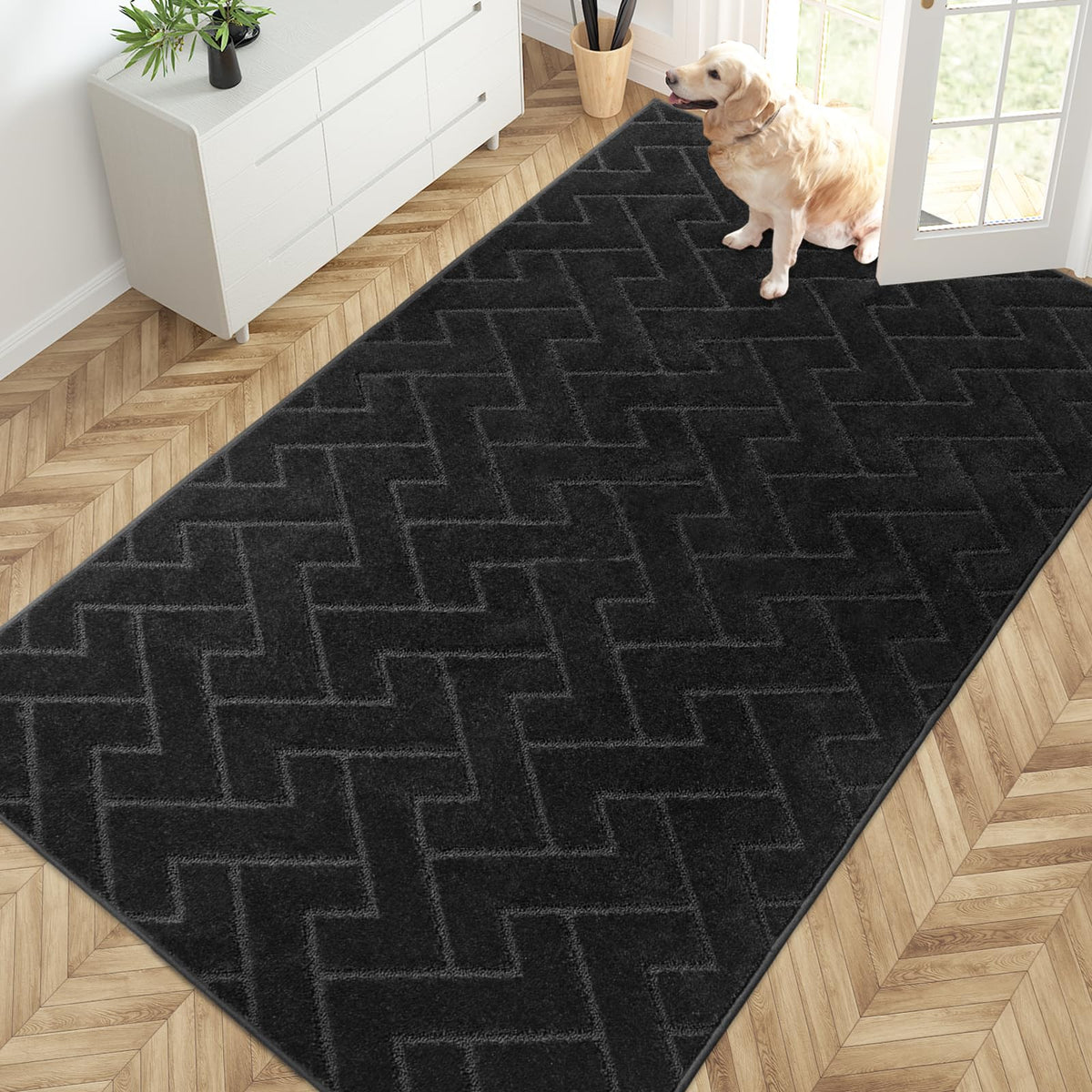 PURRUGS Dirt Trapping Door Mat Indoor Entrance, 20" x 31.5", Grey