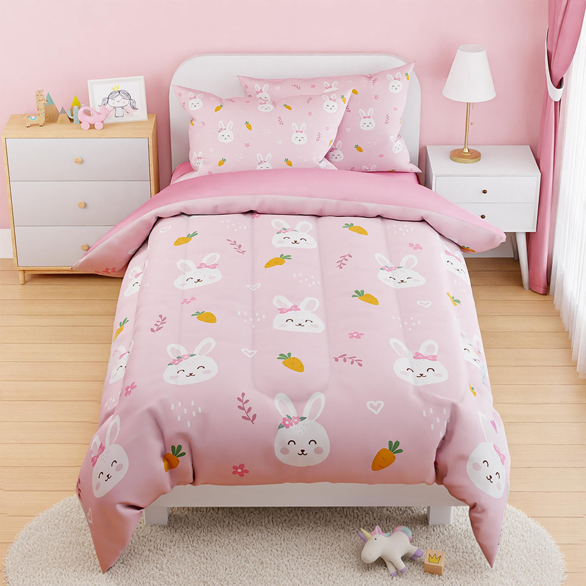 Woodland Animal Kids Bedding Set for Boys, Ultra Soft Microfiber Comforter Set Twin Size 3-Pieces, Comforters Bed Sets for Kid Tween Teen Bedroom Decor