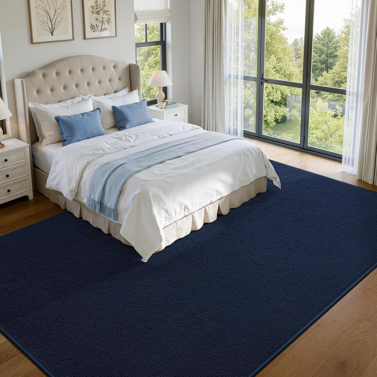 Deerhoo Area Rugs for Living Room Bedroom, 4 x 6 Ft, Navy Blue