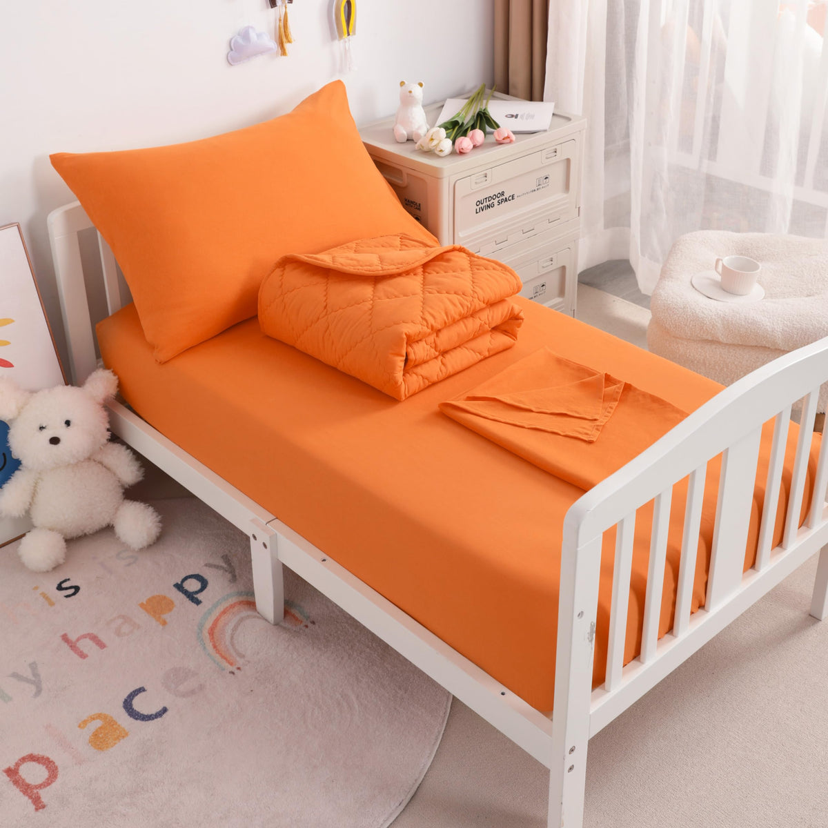 NTBAY Toddler Microfiber Bedding Set, 4 Piece, Pink