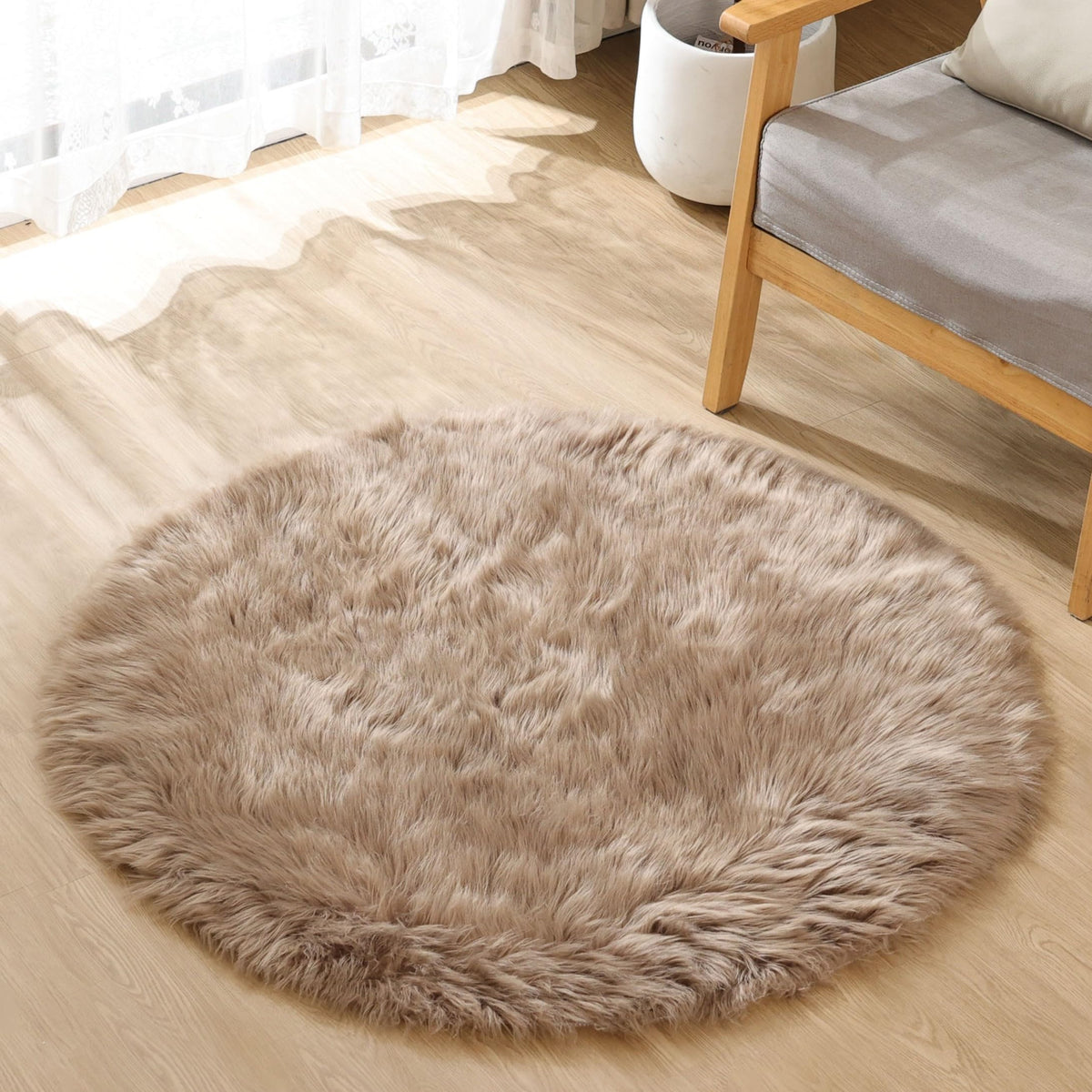 ORINOVA White Faux Sheepskin Fuzzy Fur Rugs for Bedroom Small Machine Washable Fluffy Area Rugs for Living Room 2x4 Shag Nursery Rug