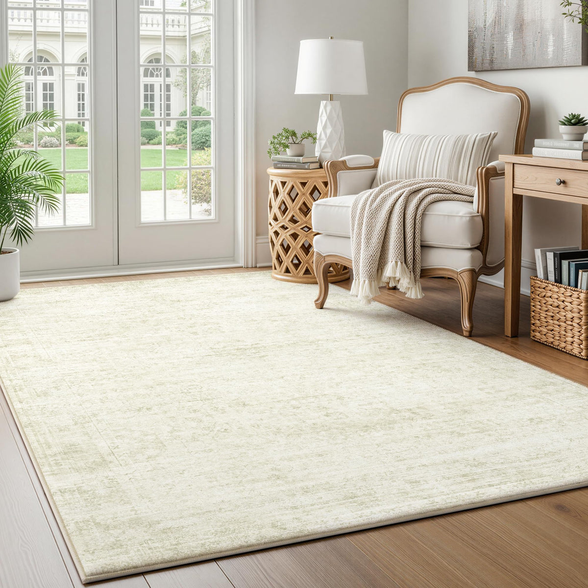 LIVELYGLOW 5x7 Washable Abstract Area Rug, Small Indoor Bedroom Dorm Rug