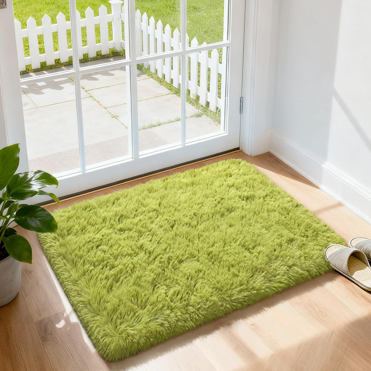 Merelax Soft Area Rug for Livingroom Bedroom, Machine Washable 4x6 Black Rugs Fluffy Shaggy Bedside Rug, Non Slip Indoor Carpet for Nursery Kids Room Home Decor Aesthetic