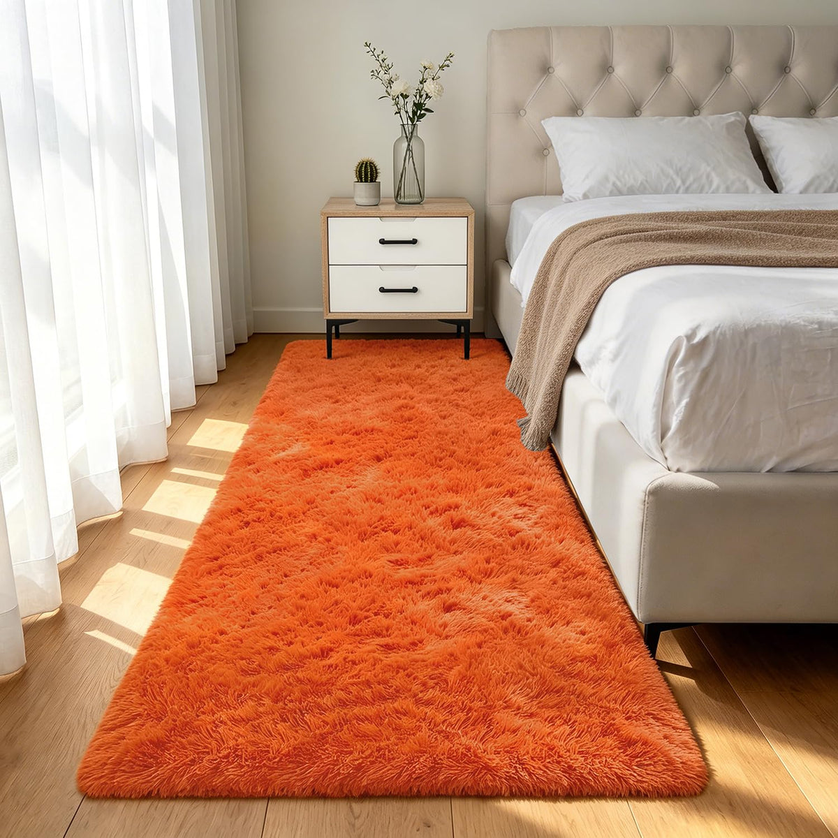 Shag Area Rugs for Bedroom Living Room,4X6 Ultra Soft Fluffy Area Rugs for Dorm,Indoor Carpet Plush Rugs for Home Decor,Tie-Dye Grey