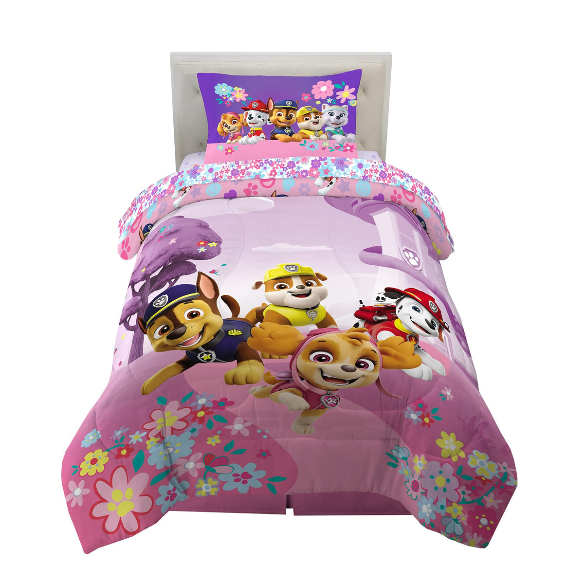 Franco Gabby's Dollhouse Kids Bedding Super Soft Microfiber Comforter and Sheet Set, 4 Piece Twin Size, (Officially Licensed Product)