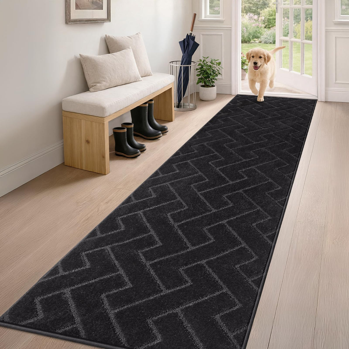 PURRUGS Dirt Trapping Door Mat Indoor Entrance, 20" x 31.5", Grey