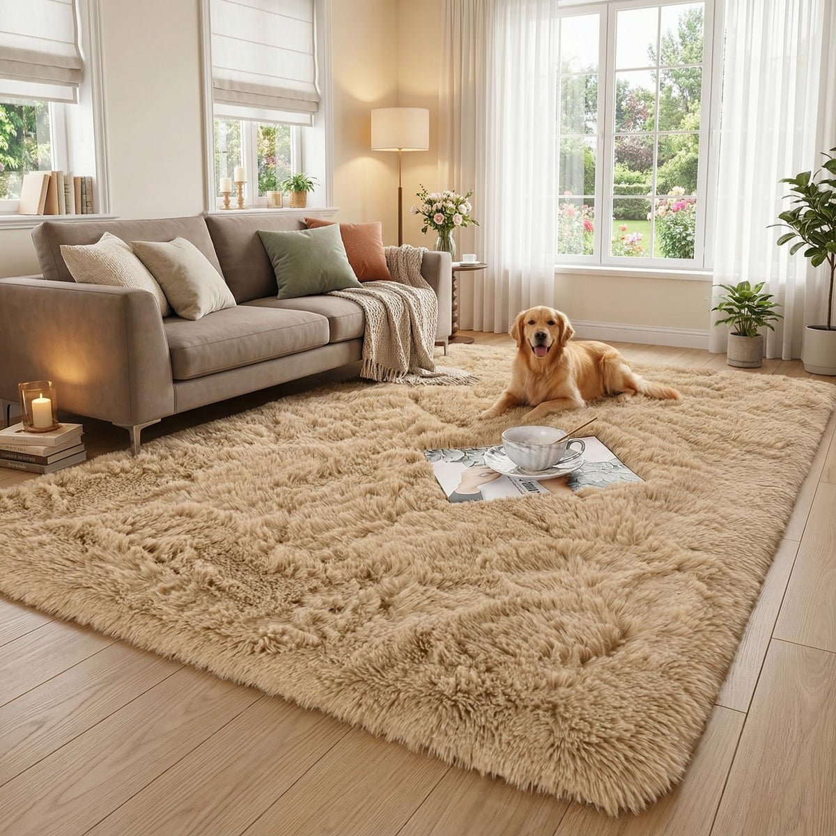 Merelax Soft Area Rug for Livingroom Bedroom, Machine Washable 4x6 Black Rugs Fluffy Shaggy Bedside Rug, Non Slip Indoor Carpet for Nursery Kids Room Home Decor Aesthetic