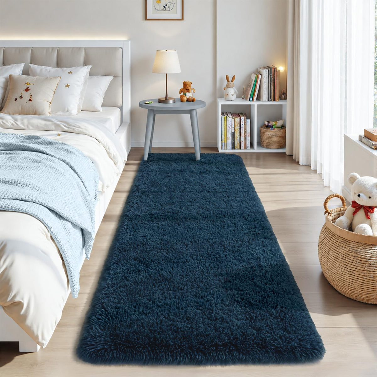 Zentavio Area Rugs for Living Room Grey Rugs for Bedroom 4x6 Carpet Fluffy Furry Soft Shag Aesthetic Plush High Pile Gray Throw Rug for Nursery Kids Room Dorm