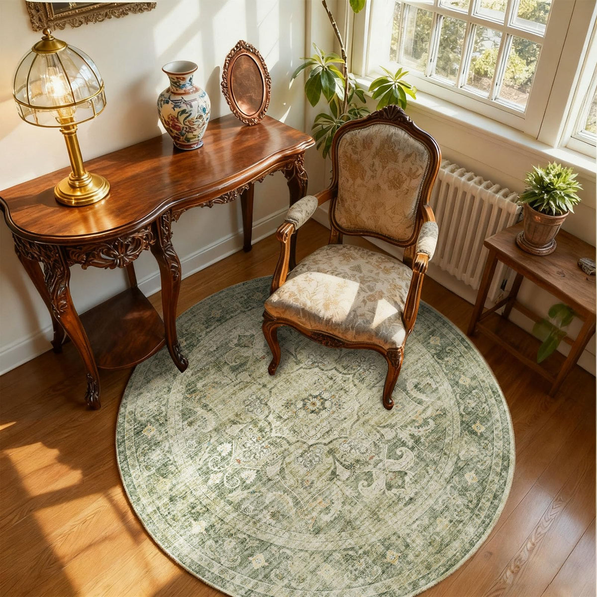 5x7 Area Rug for Living Room: Washable Bedroom Rug Non Slip Low Pile Carpet