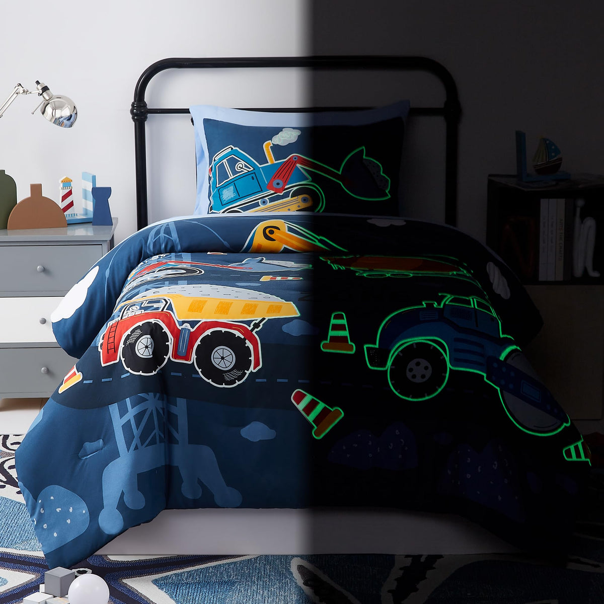 Twin Bedding Sets for Boys - 5 Pieces Space Bedding Twin Comforter Set