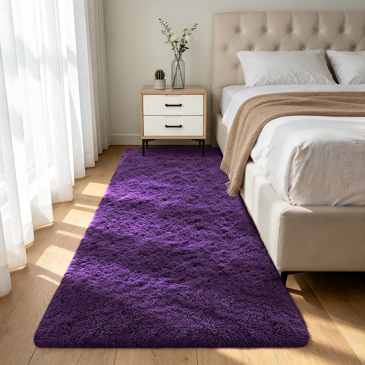 Shag Area Rugs for Bedroom Living Room,4X6 Ultra Soft Fluffy Area Rugs for Dorm,Indoor Carpet Plush Rugs for Home Decor,Tie-Dye Grey