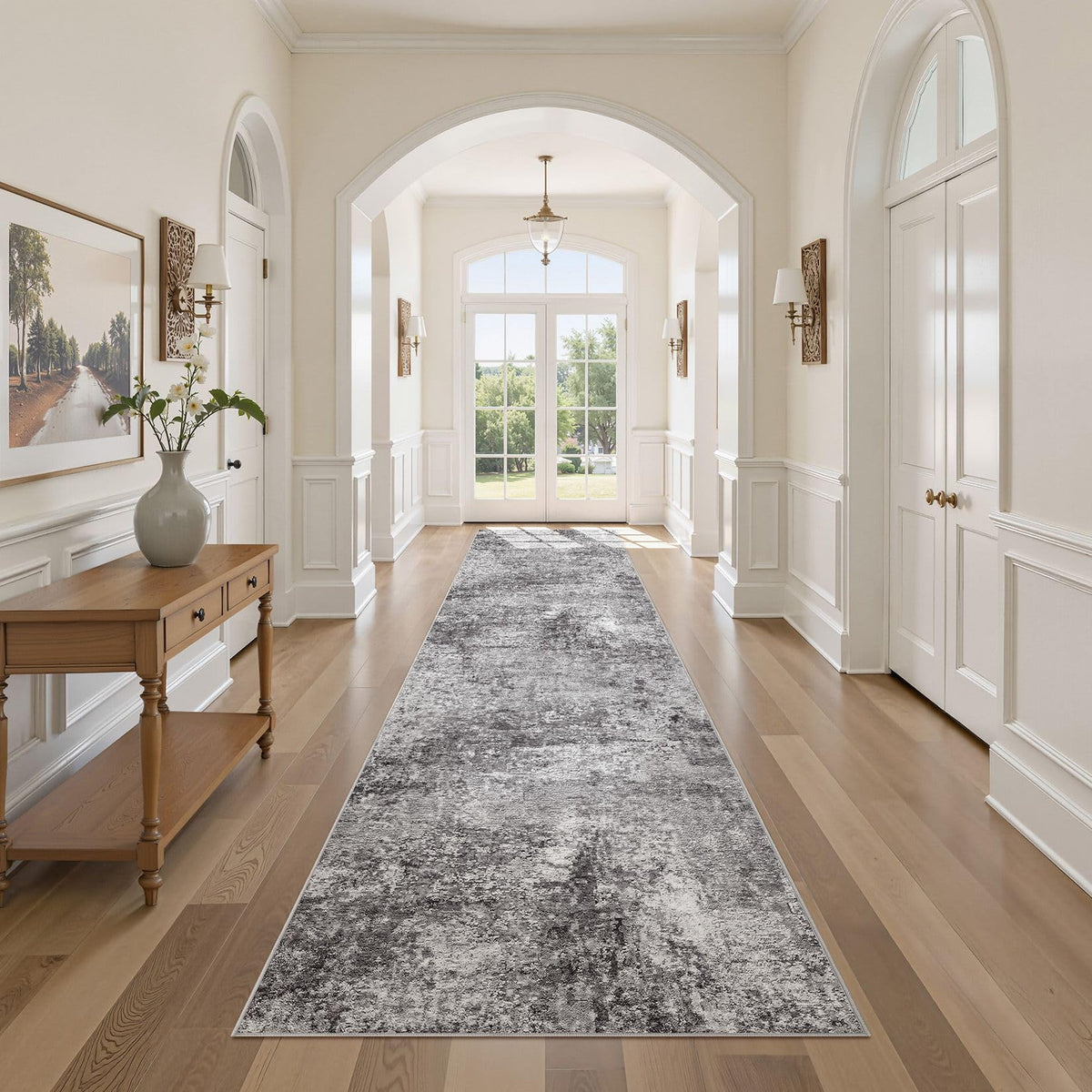 DMOYEST Area Rug Living Room Rugs 5x7 Washable Abstract Beige Blue Carpet