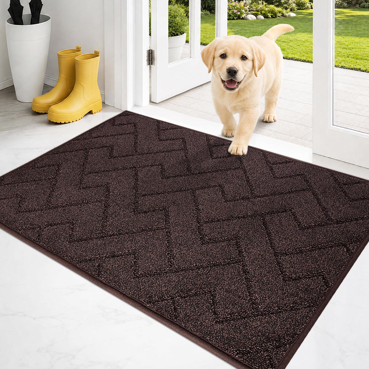 PURRUGS Dirt Trapping Door Mat Indoor Entrance, 20" x 31.5", Grey