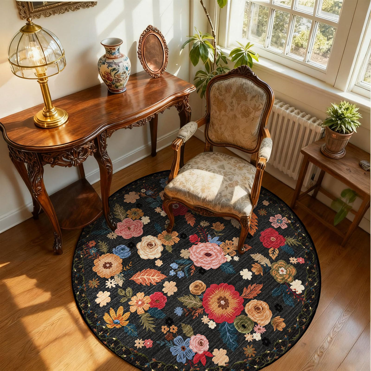 5x7 Area Rug for Living Room: Washable Bedroom Rug Non Slip Low Pile Carpet