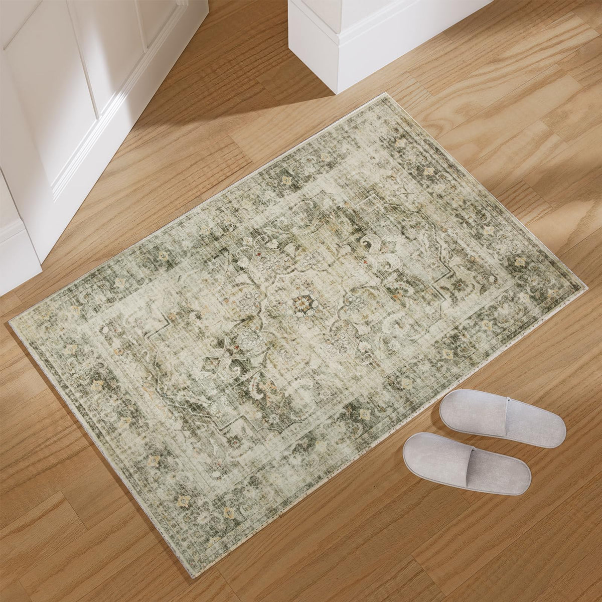 5x7 Area Rug for Living Room: Washable Bedroom Rug Non Slip Low Pile Carpet