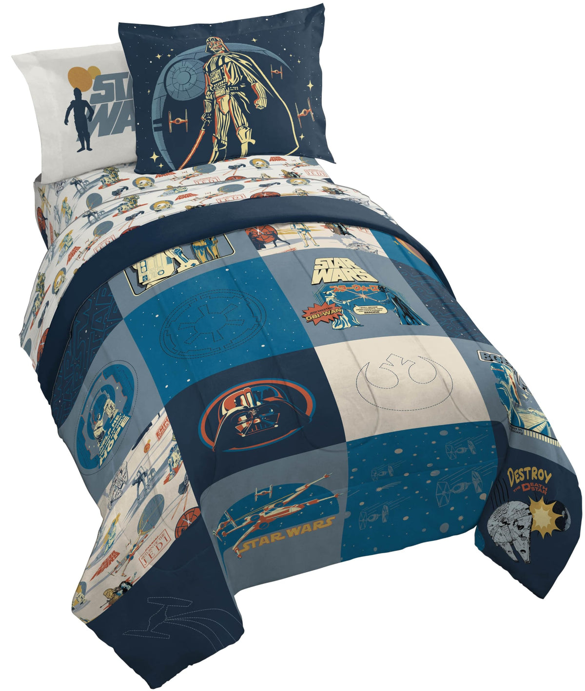 Jay Franco Kids Comforter Set Includes Sheets and Pillow Covers - Soft and Cozy Bed Set for Stylish Room Decor, Official Licensed Bedding, Black - Spiderman, 5 Piece Twin