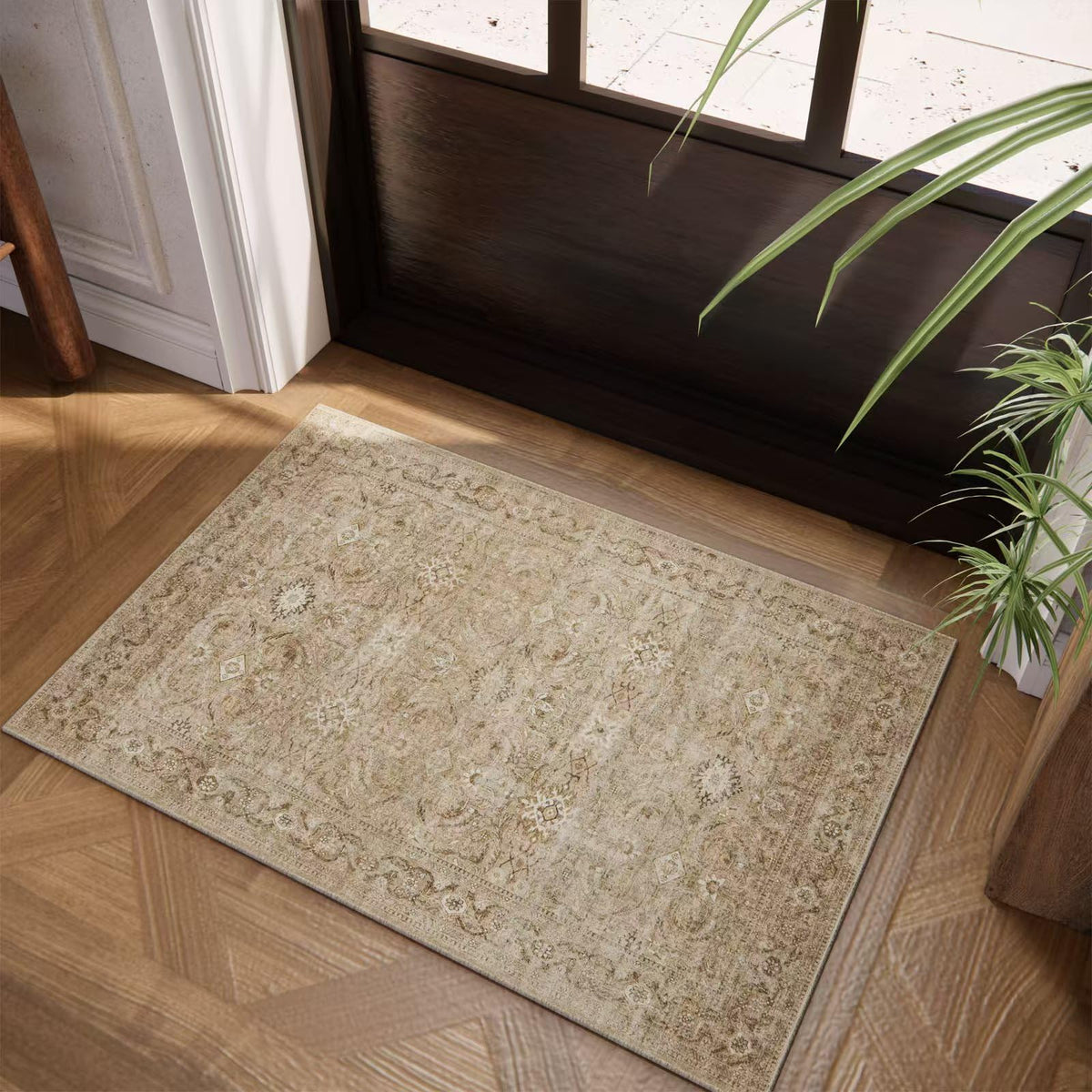 5x7 Area Rug for Living Room: Washable Bedroom Rug Non Slip Low Pile Carpet