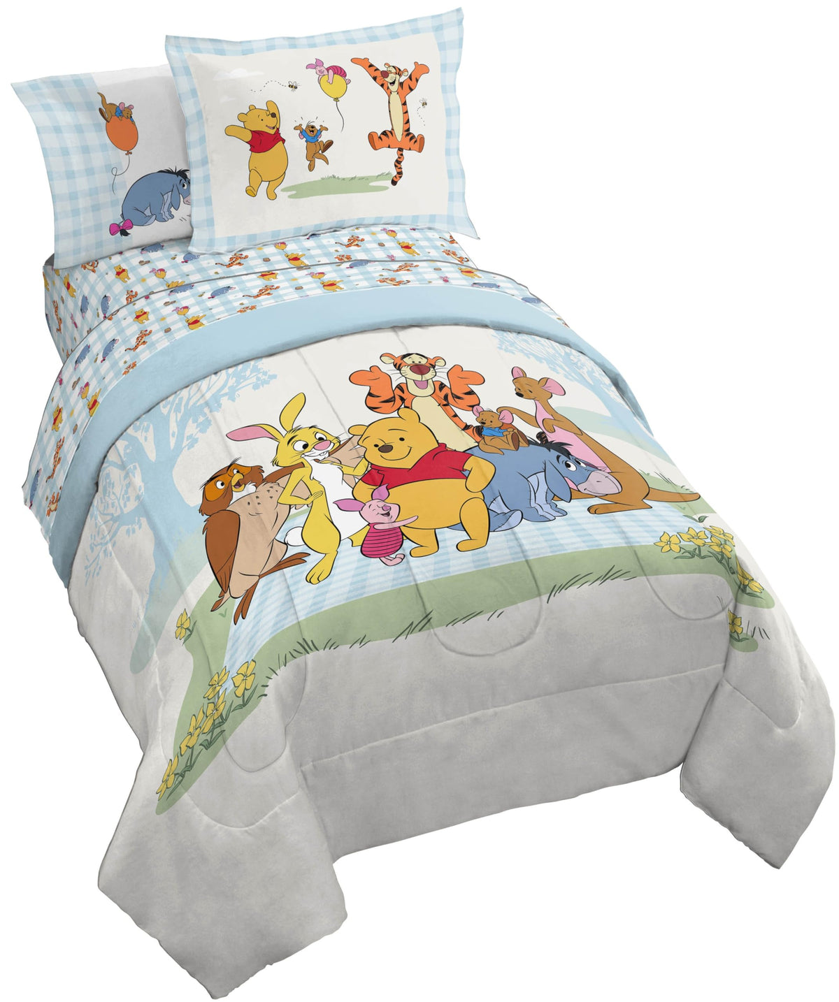 Disney Frozen Kids Full Comforter Set 7 Piece Bed in a Bag, Purple
