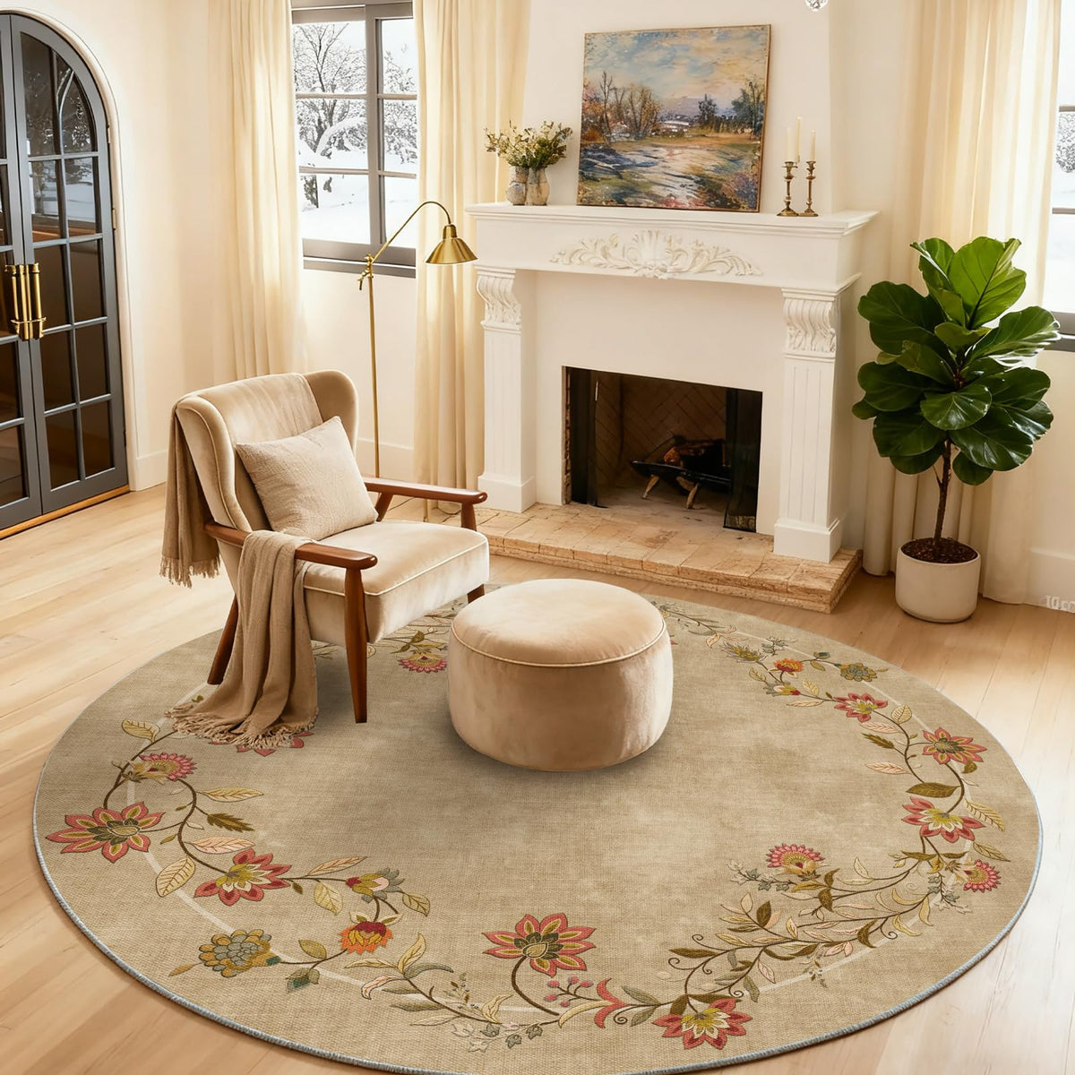 5x7 Area Rug for Living Room: Washable Bedroom Rug Non Slip Low Pile Carpet