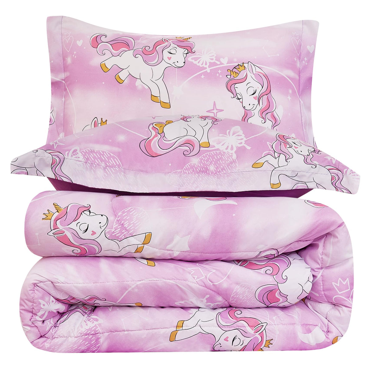 Yibeizi Kids Comforter Set for Boys Girls Full Size, Cute Quilted Woodland Forest Animal Print Fall Bedding with Pillow Sham, Lightweight Soft Breathable Machine Camping Themed Bed Set 3 Piece