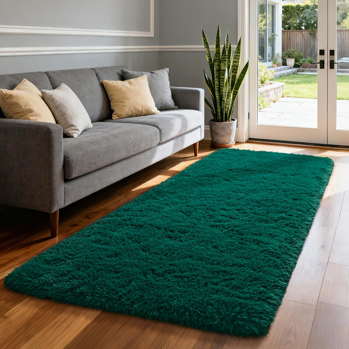 Merelax Soft Area Rug for Livingroom Bedroom, Machine Washable 4x6 Black Rugs Fluffy Shaggy Bedside Rug, Non Slip Indoor Carpet for Nursery Kids Room Home Decor Aesthetic