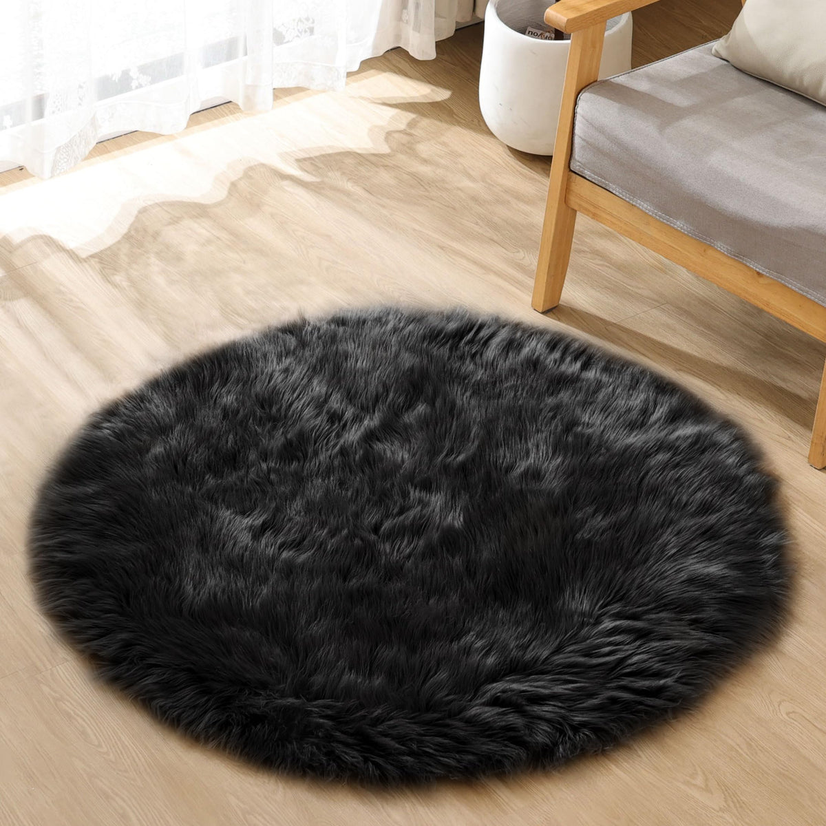 ORINOVA White Faux Sheepskin Fuzzy Fur Rugs for Bedroom Small Machine Washable Fluffy Area Rugs for Living Room 2x4 Shag Nursery Rug