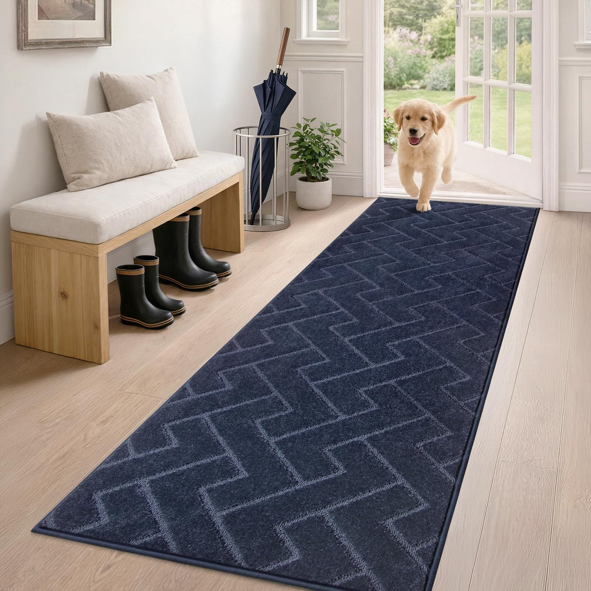 PURRUGS Dirt Trapping Door Mat Indoor Entrance, 20" x 31.5", Grey