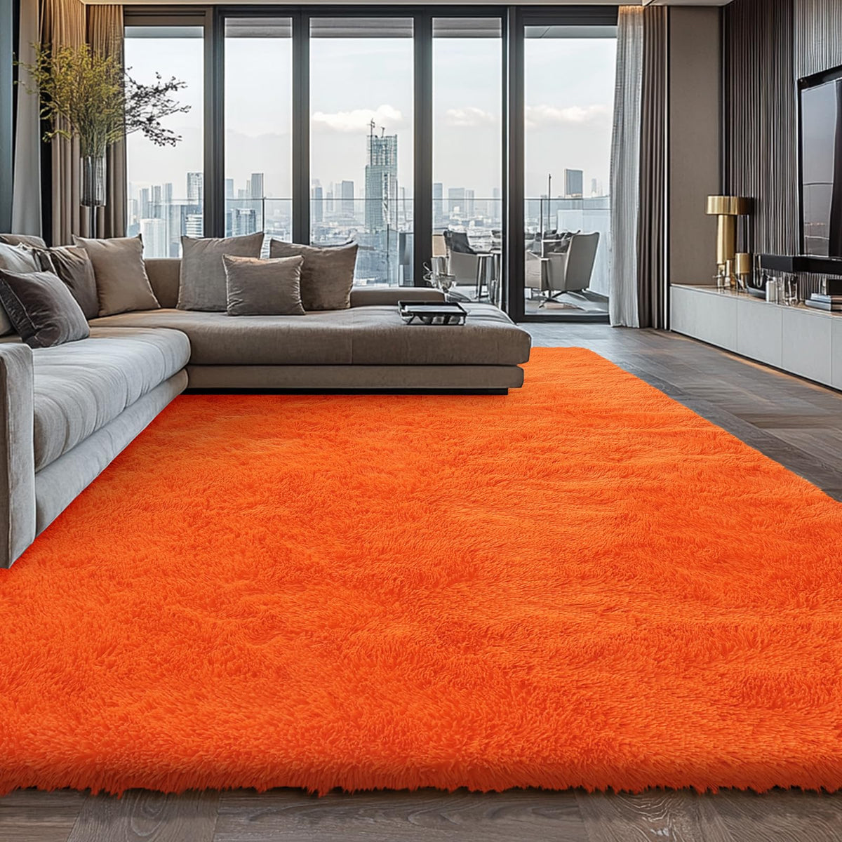 Shag Area Rugs for Bedroom Living Room,4X6 Ultra Soft Fluffy Area Rugs for Dorm,Indoor Carpet Plush Rugs for Home Decor,Tie-Dye Grey