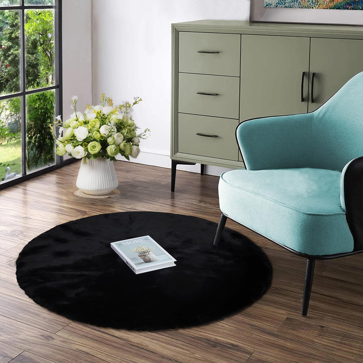 Latepis Washable Rugs 3x5 White Fluffy Shag Rug Shaggy Rug for Living Room Super Soft Area Rugs for Bedroom Nursery