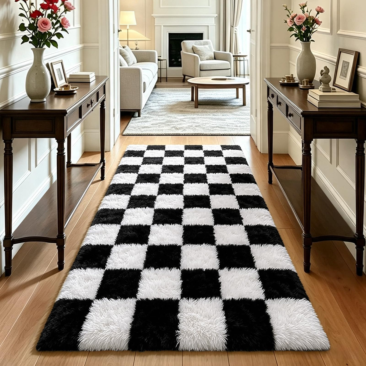 4x6 Beige Rug for Bedroom, Fluffy Shag Area Rug Small Rug Bedroom Carpet