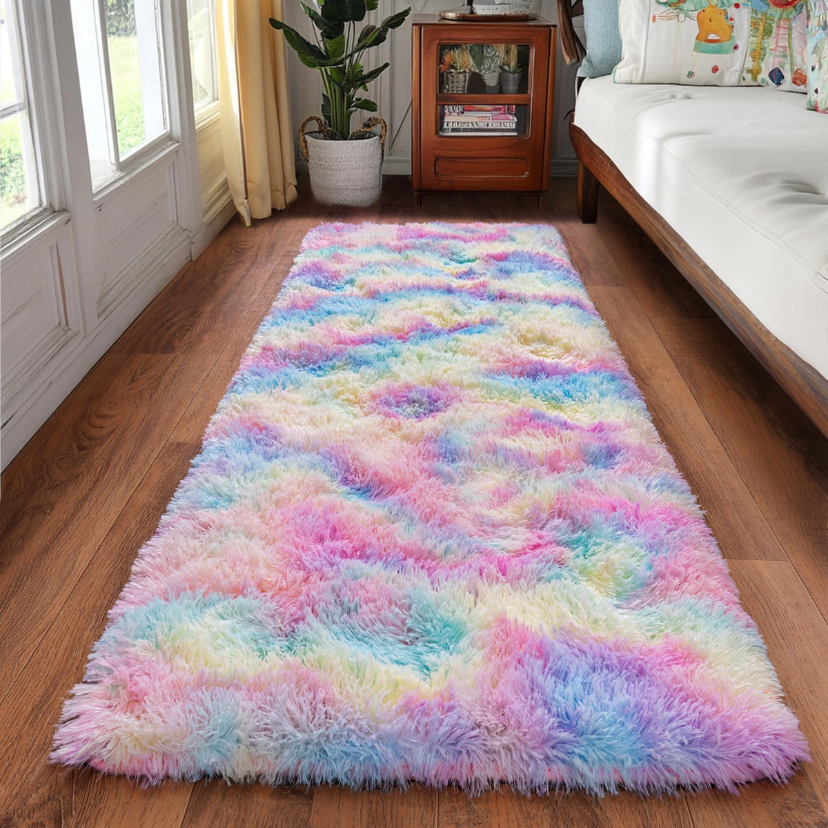 Black Rug for Bedroom, Soft Shaggy Modern Shag 4x6 Area Rugs for Living Room, Upgrade Non-Slip Plush Fluffy Carpet for Kids Boys Girls Room Dorm Home Decor Aesthetic