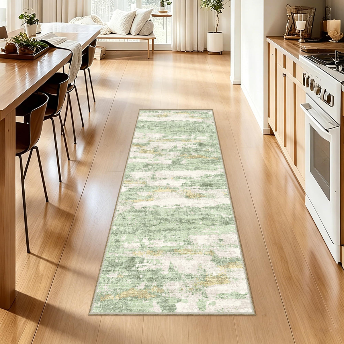 5x7 Area Rugs - Ultra-Thin Washble Rugs,Non-Slip Low Pile Abstract Print Rugs for Living Room,Home Office Decor,Stain Resistant Machine Washable Area Rug