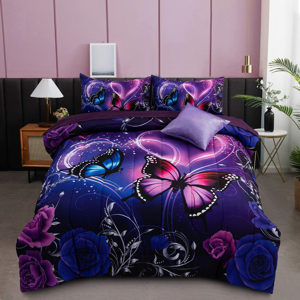 A Nice Night 3D Galaxy 6Pcs Twin Kids Bedding Outer Space Comforter Set