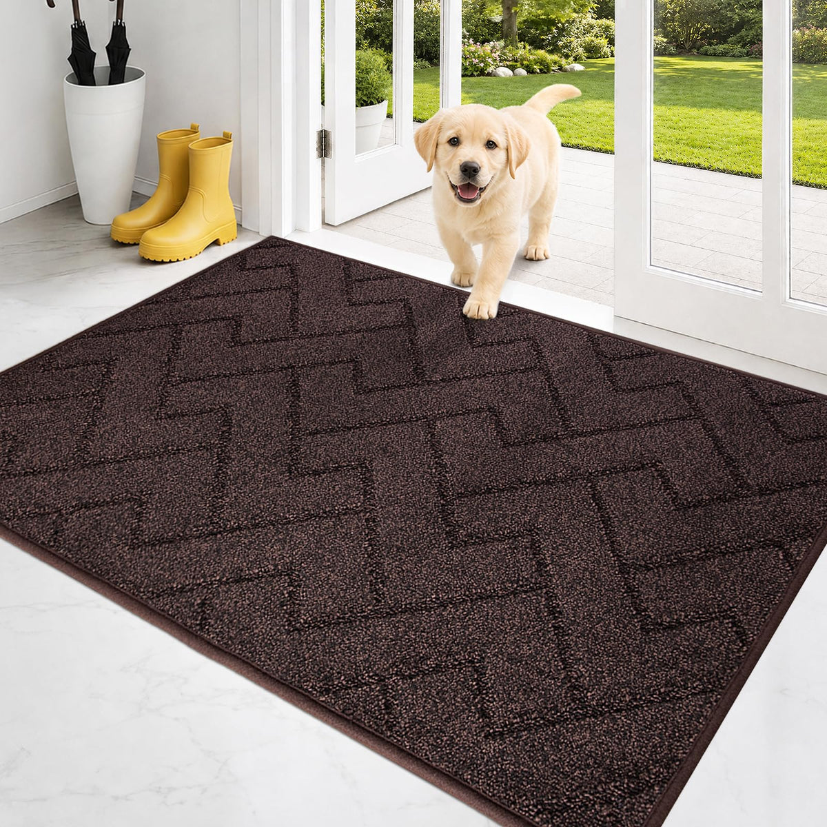 PURRUGS Dirt Trapping Door Mat Indoor Entrance, 20" x 31.5", Grey