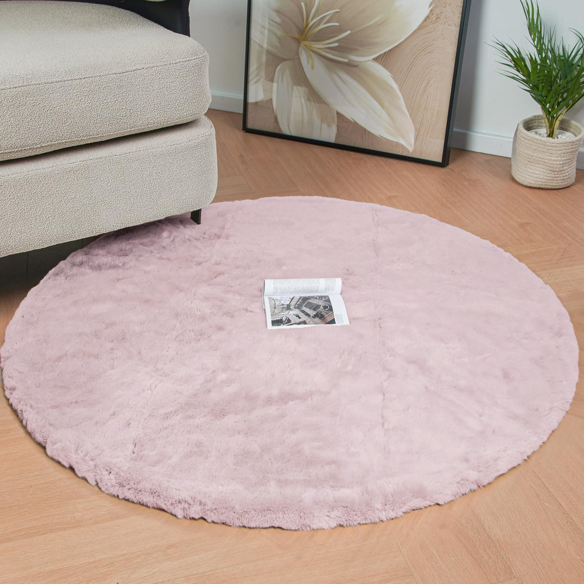 ORINOVA Beige Faux Sheepskin Rabbit Fur Shaggy Rugs for Bedroom Small Shag Washable Fluffy Fur Rug for Living Room Rug 2x3 Nursery Rectange Rugs