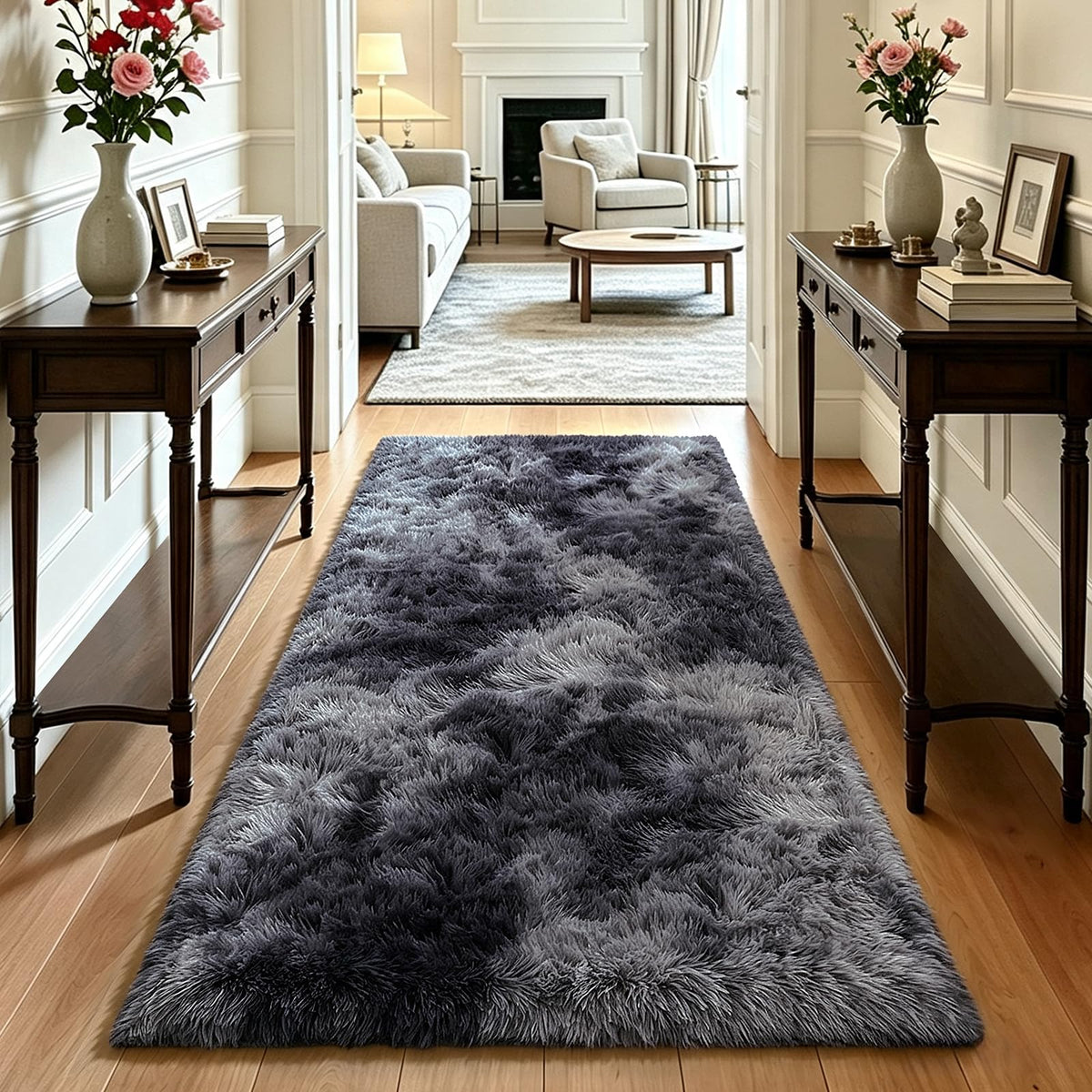 4x6 Beige Rug for Bedroom, Fluffy Shag Area Rug Small Rug Bedroom Carpet