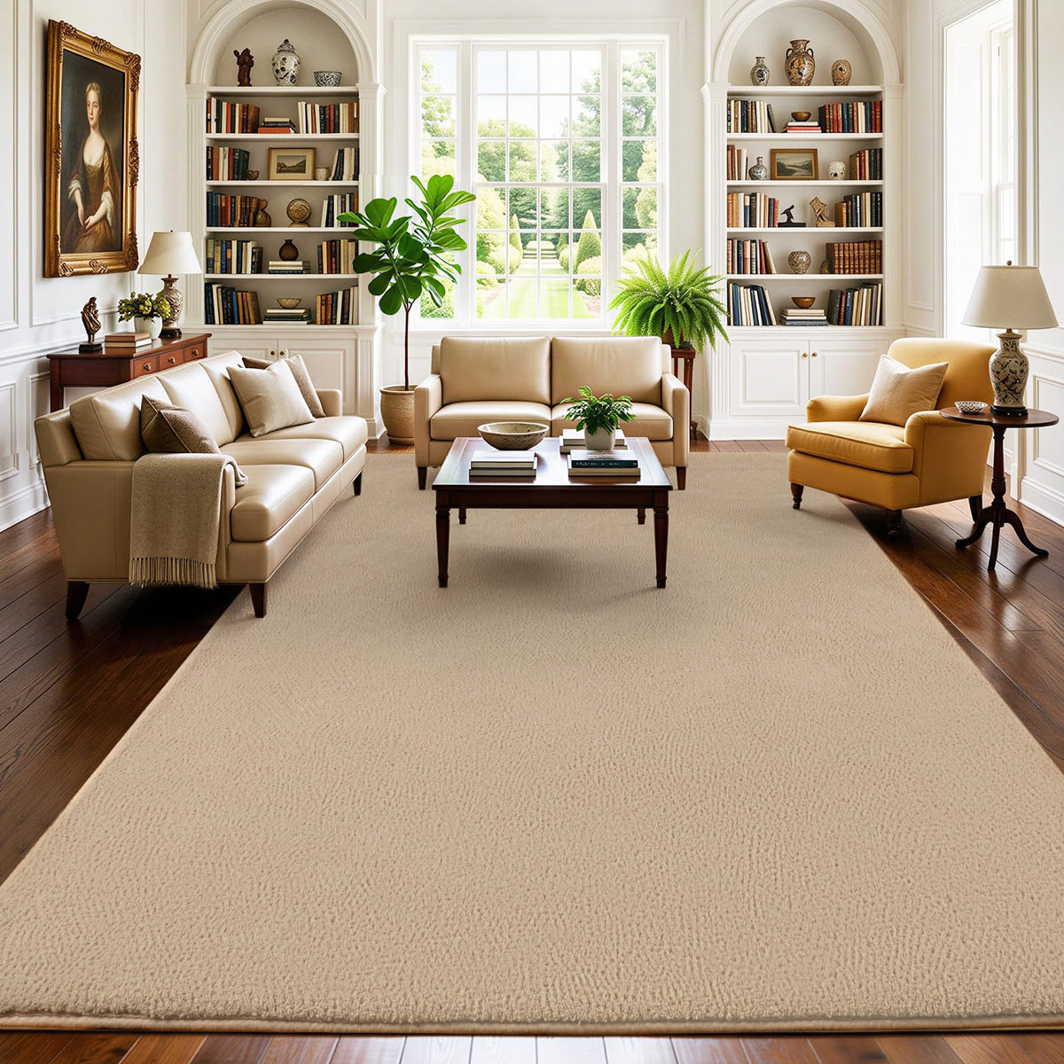 4x6 Black Area Rugs for Living Room, Non-Shedding Memory Foam Carpet