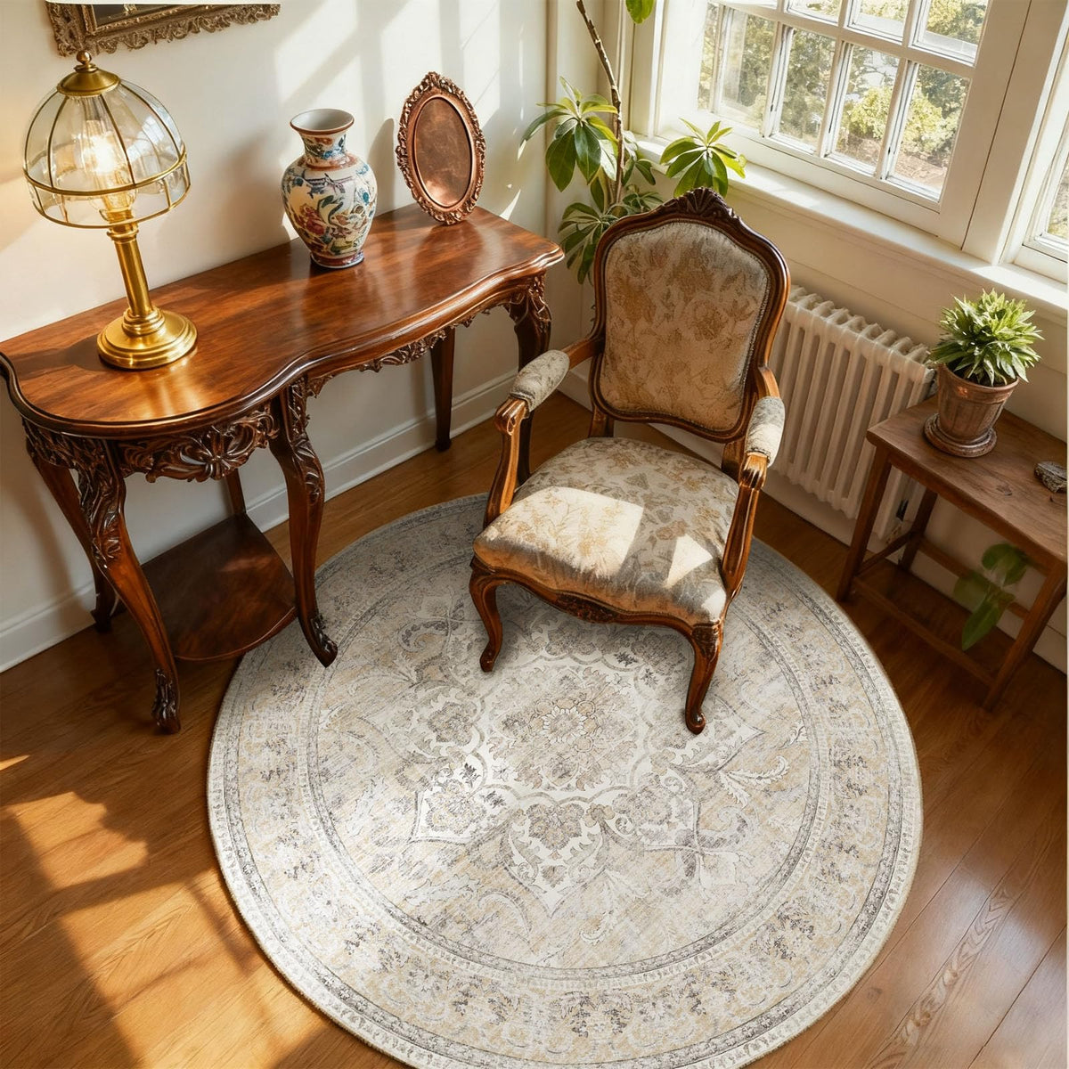 5x7 Area Rug for Living Room: Washable Bedroom Rug Non Slip Low Pile Carpet