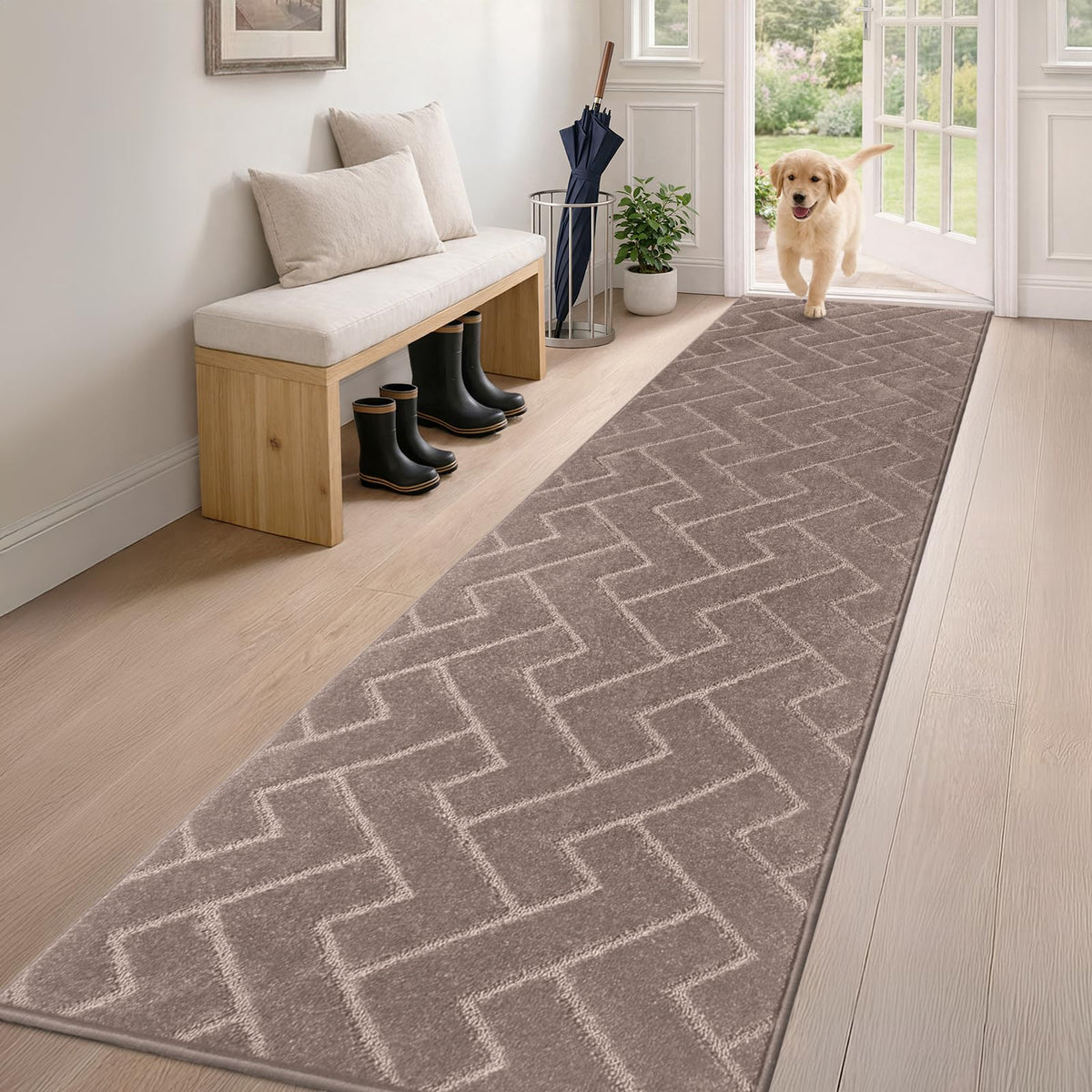 PURRUGS Dirt Trapping Door Mat Indoor Entrance, 20" x 31.5", Grey