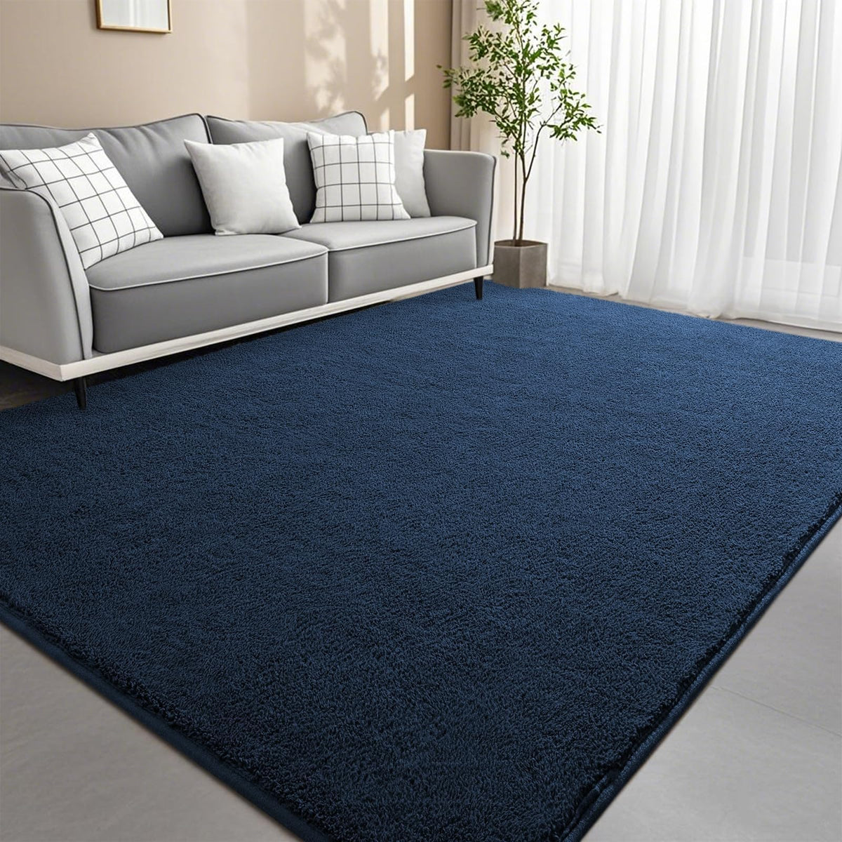 6x9 Feet Grey Area Rugs for Bedroom, Indoor Washable Memory Foam Rug for Living Room, Modern Aesthetic Minimalist Non-Slip Carpets for Kids Boys Girls Adults Dorm Home Decor