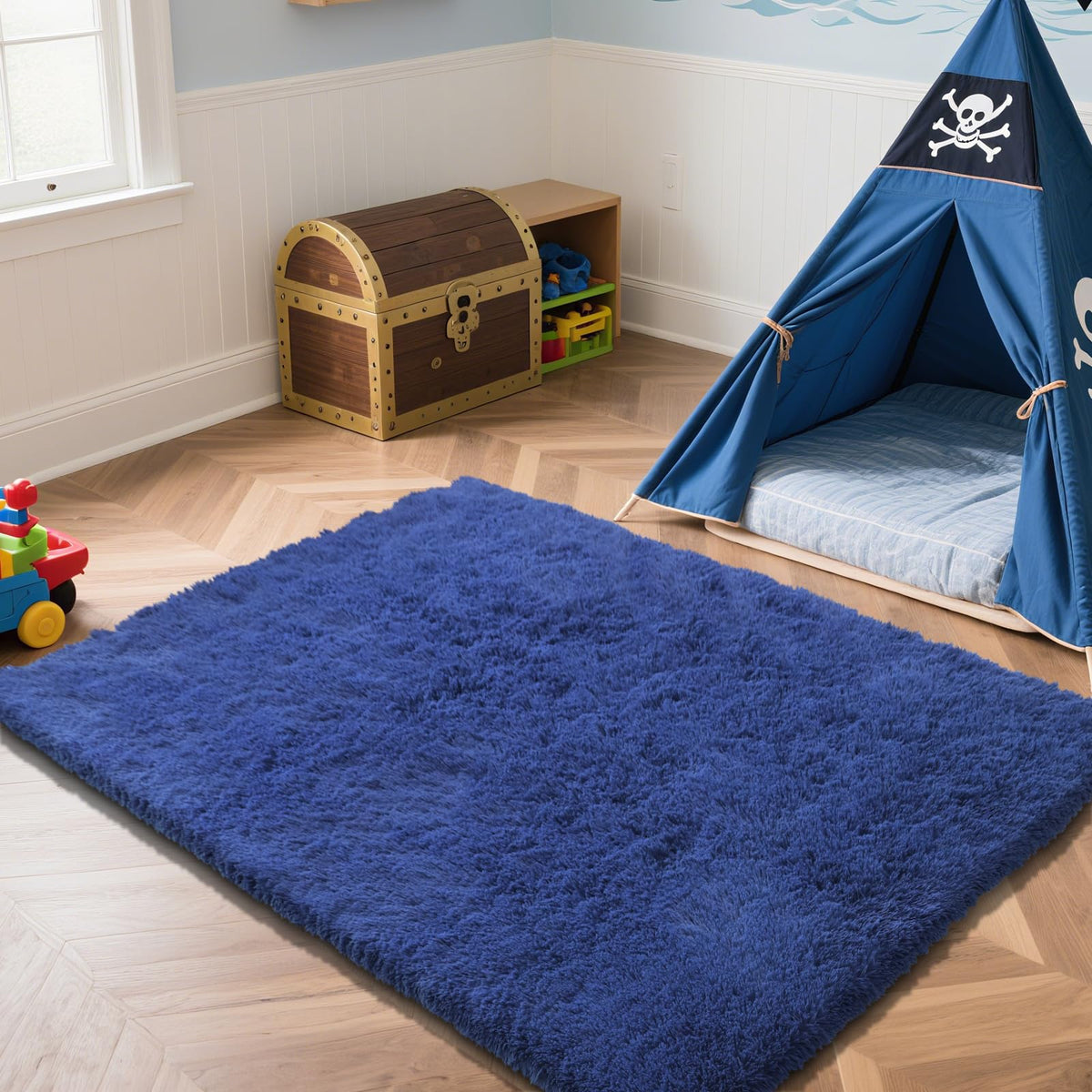 4x6 Beige Rug for Bedroom, Fluffy Shag Area Rug Small Rug Bedroom Carpet