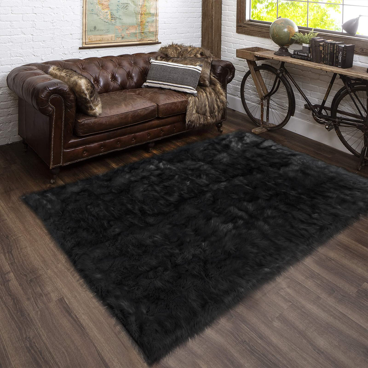 Latepis White Faux Fur Sheepskin Rug 4x6 for Living Room, Fuzzy Rugs Fluffy Washable Rug for Bedroom, Playroom, Luxury Room Decor, Rectangle