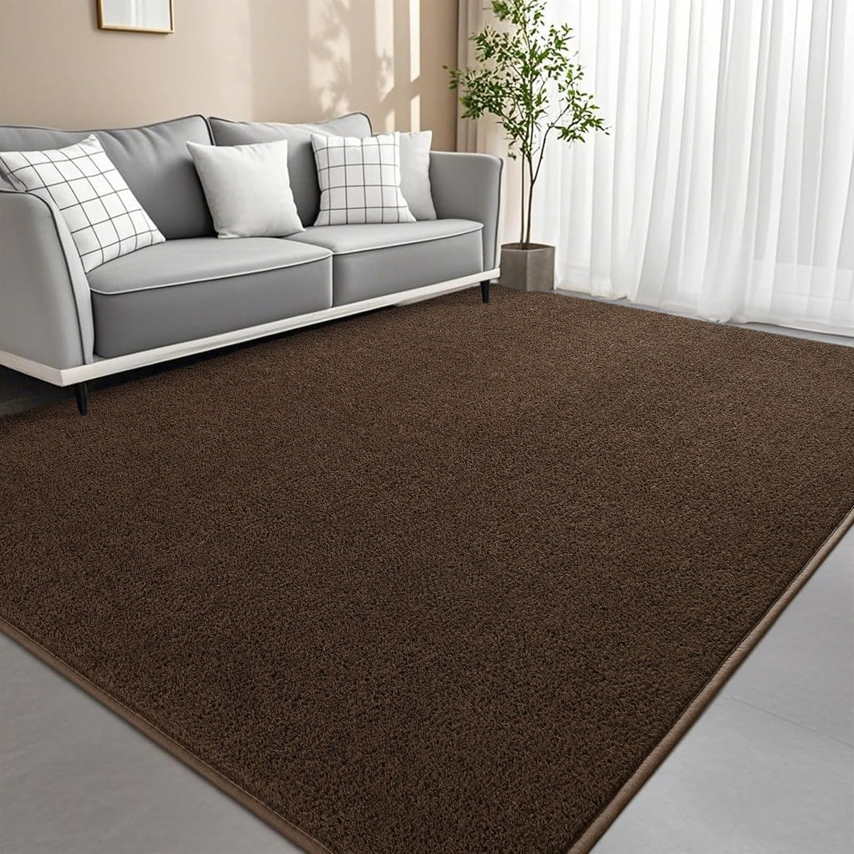 6x9 Feet Grey Area Rugs for Bedroom, Indoor Washable Memory Foam Rug for Living Room, Modern Aesthetic Minimalist Non-Slip Carpets for Kids Boys Girls Adults Dorm Home Decor