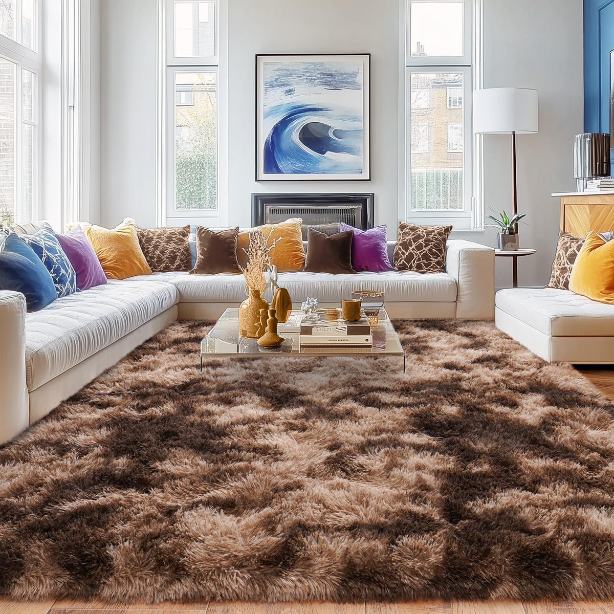 Black Rug for Bedroom, Soft Shaggy Modern Shag 4x6 Area Rugs for Living Room, Upgrade Non-Slip Plush Fluffy Carpet for Kids Boys Girls Room Dorm Home Decor Aesthetic