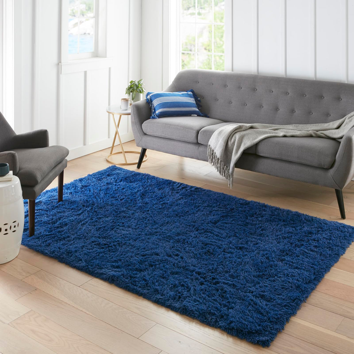 Ophanie Round Rugs 5Ft Ivory Circle Area Rug,Baby Nursery Living Room Bedroom Decor Circular Carpet 5 Foot,Fluffy Fuzzy Shag Plush Cream for Kids Boys Girls Teen with Over 99 pcs Pile fibers