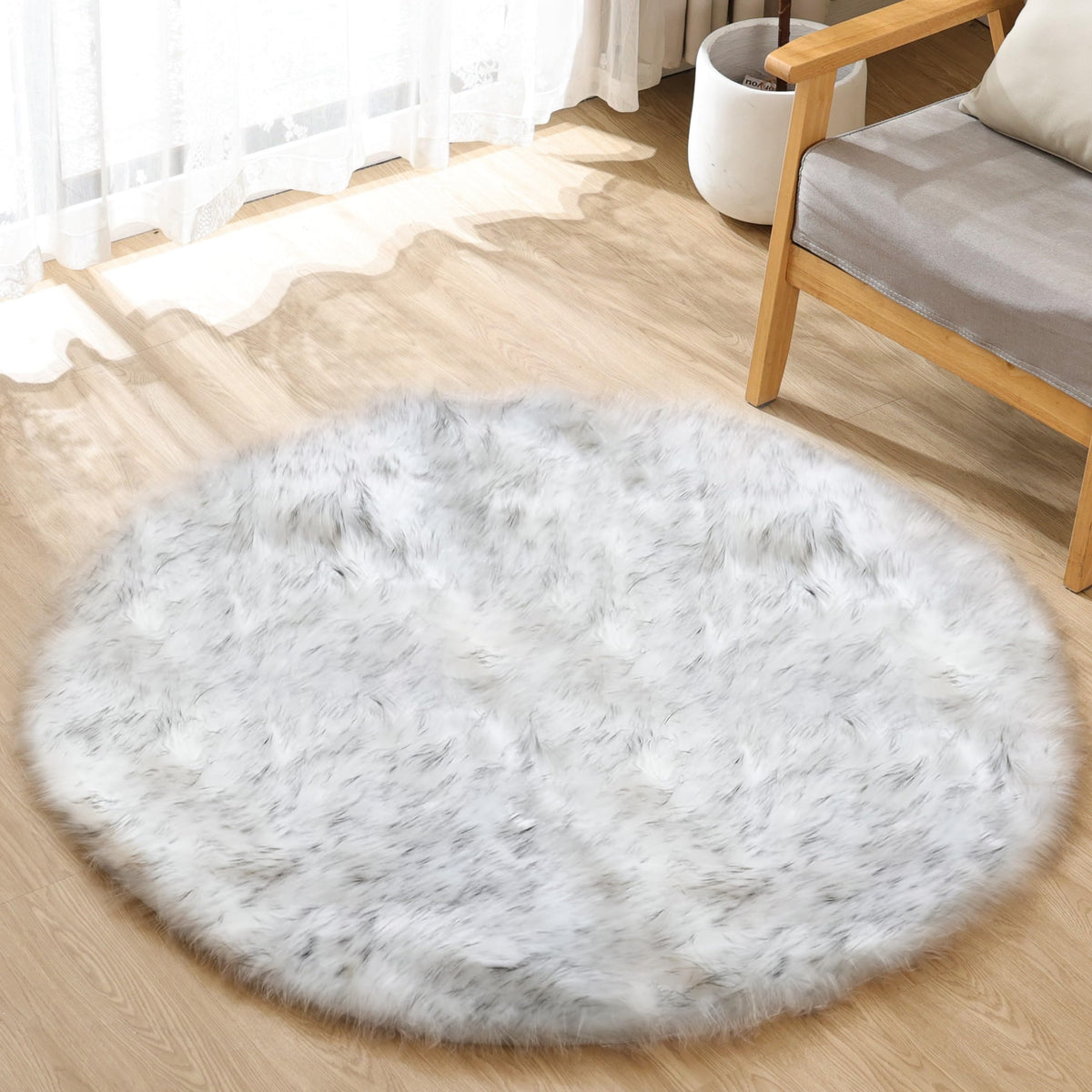 ORINOVA White Faux Sheepskin Fuzzy Fur Rugs for Bedroom Small Machine Washable Fluffy Area Rugs for Living Room 2x4 Shag Nursery Rug